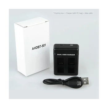 Двухпортовое зарядное устройство AHDBT-501 для Hero 5 6 7 8 HERO5 Black Cam