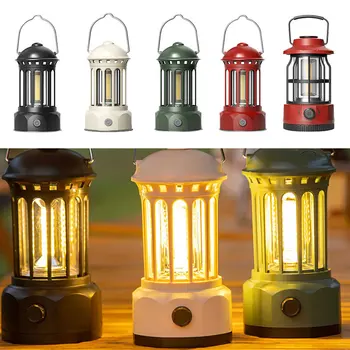 Декоративные подвесные светильники COB Водонепроницаемое ретро-освещение для кемпинга на батарейках с крючком, легкое подвешивание для путешествий на открытом воздухе