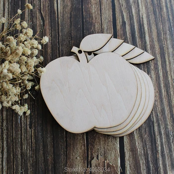Деревянные этикетки в форме яблока, неокрашенный подарок для рукоделия
