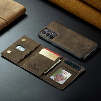 Держатель для карт, съемный кожаный чехол-бумажник для Samsung Galaxy A23 M32 A12 A21S, магнитная задняя крышка
