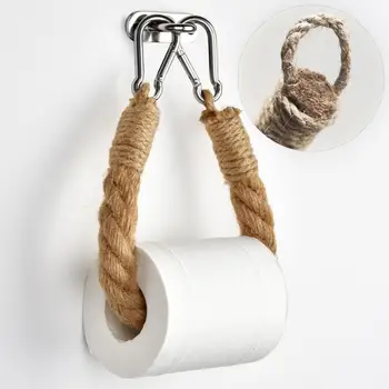 Держатель для рулона бумаги 40/50/60/70 см, винтажная веревка для полотенец, тканая подвесная веревка, декор для рулона туалетной бумаги в винтажном стиле