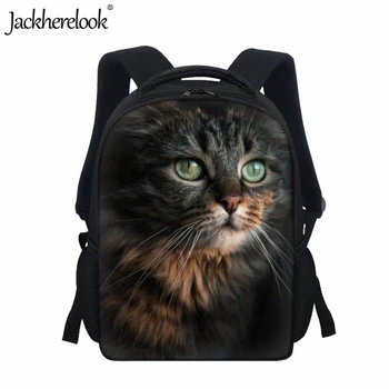 Детская школьная сумка Jackherelook с 3D принтом котенка, модная повседневная сумка для книг для детей из детского сада, рюкзак для ежедневных путешествий