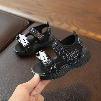 Детские сандалии Snoopy 2022, летняя пляжная обувь с мягкой подошвой для мальчиков и девочек, сандалии