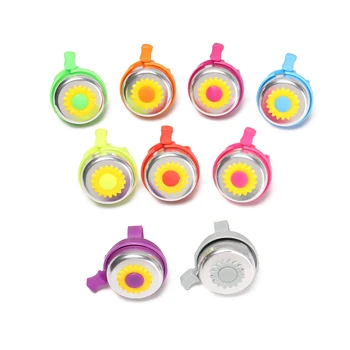 Детский велосипедный руль, колокольчик, звуковая сигнализация, цветочный велосипедный звонок, Многоцветные милые кольца из сплава, защитные кольца из пластика