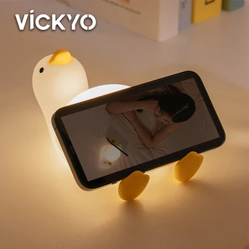 Детский ночник VICKYO Led Перезаряжаемая силиконовая лампа-уточка с функцией голосового взаимодействия Для детской подарочной спальной лампы