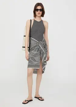 Длинная шелковая юбка-шарф с рисунком Пейсли, цельная юбка-накидка из шелка и хлопка с геометрическим рисунком