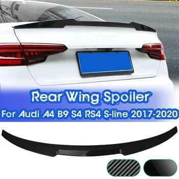 Для AUDI A4 S4 RS4 B9 Седан M4 Style Carbon Fiber Look FRP Глянцевый Черный Задний Спойлер Багажник Крыло Аксессуары Для Тюнинга Автомобиля 2017-2020