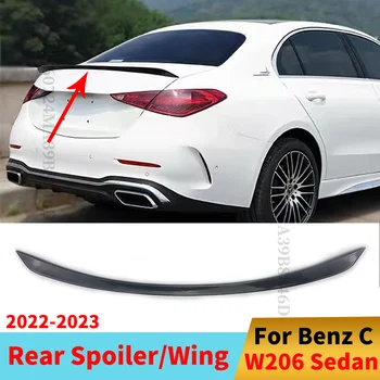 Для Mercedes Benz C W206 Седан 4 Двери 2022 2023 C63 Стиль Губа Багажника Задний Спойлер Багажника Сплиттер Крыла Дефлектор Аксессуары Для Тюнинга