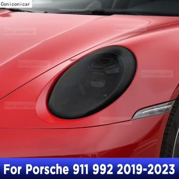 Для Porsche 911 992 2019-2023, Внешняя фара автомобиля, защита от царапин, Оттенок передней лампы, защитная пленка из ТПУ, аксессуары, наклейка