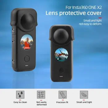 Для объектива Insta360 ONE X2 Защитная крышка, силиконовый чехол, аксессуары для панорамной камеры, Противоскользящий, защищающий от царапин Портативный колпачок для камеры