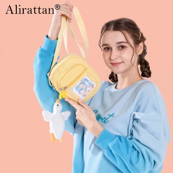 Женская сумка через плечо Alirattan 2022, трендовая маленькая сумочка через плечо, однотонная студенческая сумка для телефона, простой кошелек для покупок на молнии