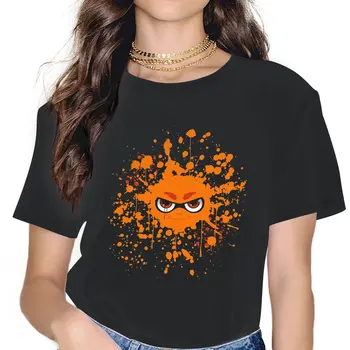 Женские футболки с надписью Splatter, яркая игровая одежда Splatoon, забавные футболки с круглым вырезом и коротким рукавом, классические футболки