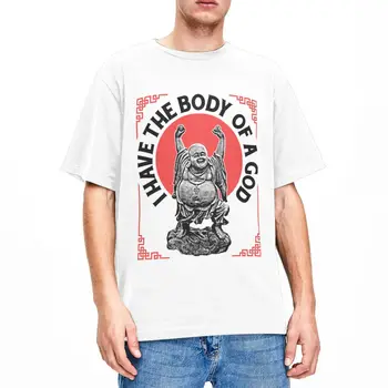 Забавная Буддийская футболка I Have The Body Of A God Buddha Merch Для Мужчин и Женщин, Повседневная Футболка из 100% Хлопка