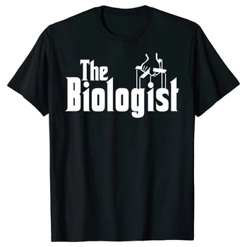 Забавные футболки The Biologist Godfather С графическим рисунком, Новая хлопковая футболка с круглым вырезом в стиле харадзюку для учителя биологии
