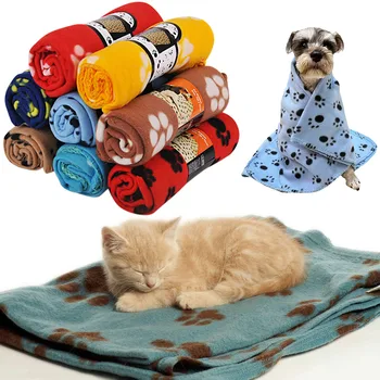 Зимнее Теплое одеяло для собак, Флисовое одеяло, коврик для сна кошки, собаки, Пододеяльник, Моющееся Двустороннее одеяло для домашних животных, щенков для собак