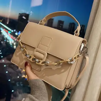 Зимняя новая высококачественная женская дизайнерская сумка из искусственной кожи, винтажная квадратная сумка-тоут, роскошная брендовая сумка-мессенджер через плечо.