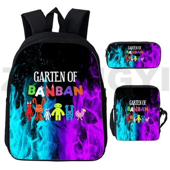 Игровые рюкзаки 3 в 1 в стиле харадзюку с 3D принтом Garten of BanBan 2 для подростков, мужская сумка для книг, модный детский школьный рюкзак High Street