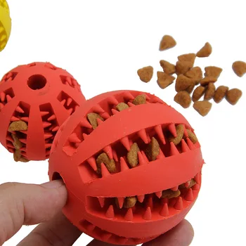 Игрушка Для домашних Собак Интерактивные Резиновые Мячи Собака Кошка Щенок Жевательные Игрушки Мяч Для Зубов Жевательные Игрушки Шарики Для Чистки Зубов Еда