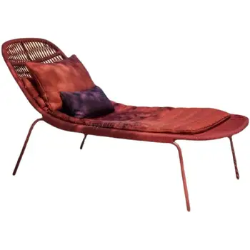Изготовленный на заказ Ленивый диван для отдыха на открытом воздухе Во внутреннем дворе Простое современное кресло для отдыха в саду С одной защитой от солнца Дизайн Уличной мебели из ротанга