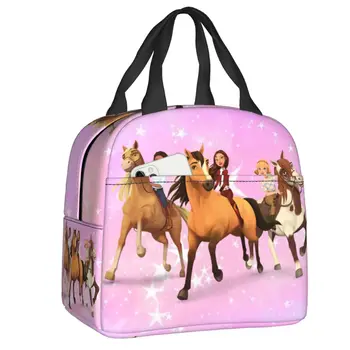 Изолированная сумка для ланча Spirit Riding Free для женщин и детей, переносной холодильник, термос для ланча, сумки для работы, школы, пикника, сумки-тоут