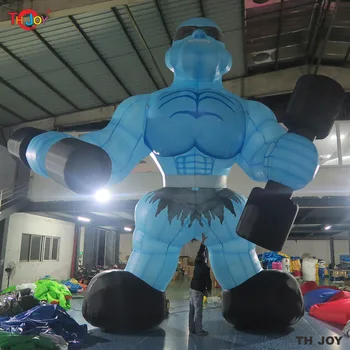 Индивидуальный гигантский надувной мускулистый мужчина высотой 6 м / рекламный надувной тренер по фитнесу, надувные игрушки для мускулистых мужчин