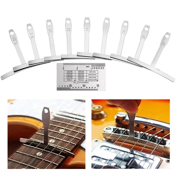 Инструменты для гитары X5QF Luthier Калибр Радиуса нижнего кольца Линейка действия струны Калибр 32 Лезвия