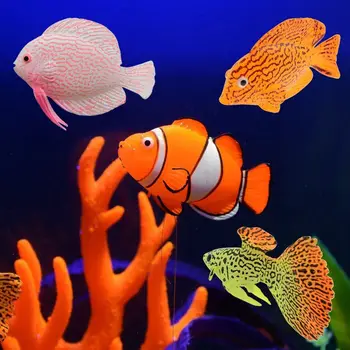 Искусственный аквариум, Золотая Рыбка, Орнамент, Светящаяся в темноте, Медуза Для дома, Креативное Украшение для аквариума, ремесла