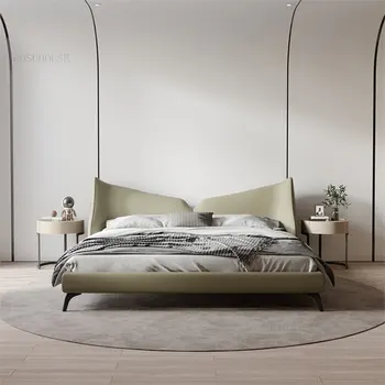 Итальянская легкая ткань класса люкс, каркас кровати, мебель для спальни, простая современная дизайнерская двуспальная кровать 1,8 м, остов кровати в главной спальне