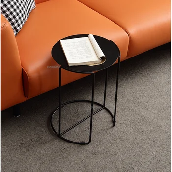 Итальянский минималистичный журнальный столик из кованого железа для гостиной, мебель для дома, Креативный прикроватный столик, Мягкий диван, кофейный уголок, CN