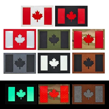 Канадский флаг патч ИК инфракрасный светоотражающий крюк и петля световой кленовый лист значок флаг открытый рюкзак декоративная наклейка