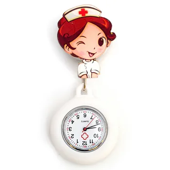 Катушки для значков медсестры с часами, милая мультяшная выдвижная катушка для значков, Нагрудные карманные часы для медсестры, принадлежности для больницы