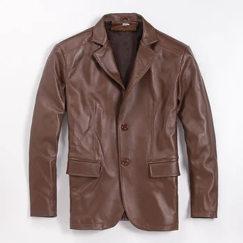 качество 2023 новый высококачественный люксовый бренд реального размера, классические мужские кожаные куртки, повседневный деловой костюм из натуральной овчины, q