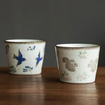 Керамическая ручная чашка в стиле ретро, симпатичная керамическая чашка