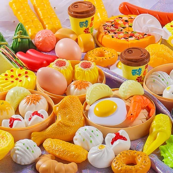 Китайский Игровой набор для Приготовления Пищи на Завтрак, Китайские Игрушки Для Приготовления Пищи в Виде Еды для Игры, Имитация Кухни, Кухонный Набор, Игрушка для Детей
