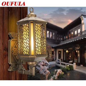 Классические наружные настенные светильники OUFULA, ретро Бронзовые светодиодные бра, водонепроницаемая декоративная лампа IP65 для дома, виллы на крыльце