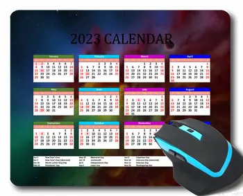 Коврик для мыши с календарем 2023 года, игровой коврик для мыши с подсветкой Fan Drop Green Rays
