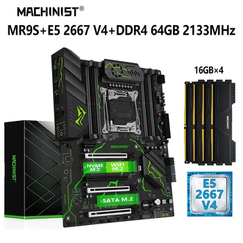 Комбинированный комплект материнской платы MACHINIST X99 Xeon E5 2667 V4 CPU 64GB ECC DDR4 RAM Memory LGA 2011-3 Процессор NVME M.2 Четырехканальный MR9S