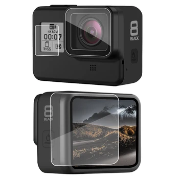 Комплект из 3 предметов для камеры Gopro Hero8 HD Пленка для защиты от закалки, устойчивая к царапинам Передняя Задняя пленка, защитное стекло для экрана из закаленного стекла