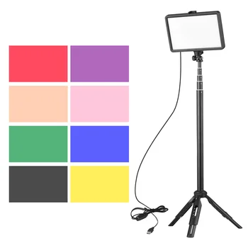 Комплект светодиодного постоянного видеосвета студийное освещение фотолампа со штативом для записи потокового видео онлайн-встречи и обучения