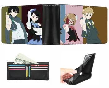 Короткий кошелек с логотипом Anime Beyond the Boundary, Новый Кошелек для карт, кошелек с двойным складыванием для мальчиков и девочек