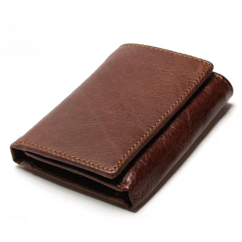 Кошелек с защитой от кражи RFID, европейский и американский кожаный кошелек в стиле ретро с пряжкой, повседневный мужской зажим для доллара, ультратонкая кожаная сумка 3 в 1