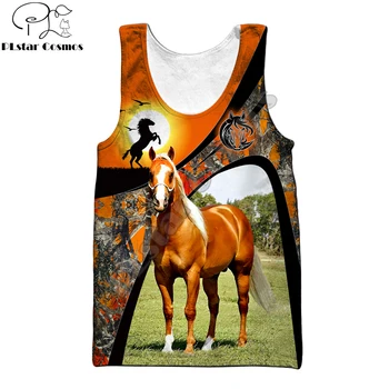 Красивая мужская жилетка с 3D принтом Love Horse Hunting, летняя Модная футболка без рукавов в стиле Харадзюку, топы на бретелях Унисекс BX-0025