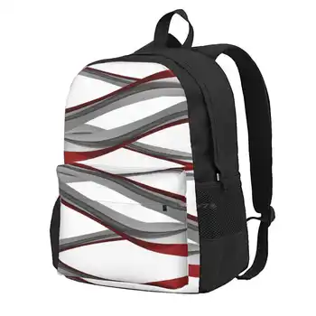 Красная и серая Спиральная сумка-рюкзак для мужчин, женщин, девочек, подростков, Композиция, Красочный, Движущийся, Белый, Креативный, Абстрактный, Художественный