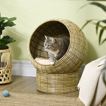 Кроватка-корзина для кошек с подушкой, Приподнятый Кошачий домик с подставкой для домашних кошек, Φ20 