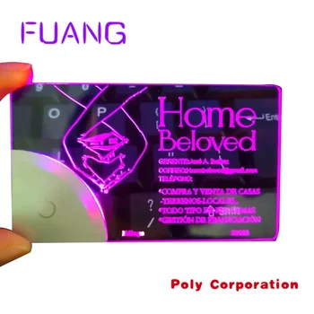 Лазерная резка светящийся пригласительный билет на свадьбу Светодиодный дизайн Акриловая металлическая визитная карточка пустая карта NFC