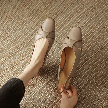 Летние сандалии, женская обувь, Босоножки на низком каблуке с квадратным носком, женская обувь ручной работы, босоножки из натуральной кожи с носком, Zapatos Mujer