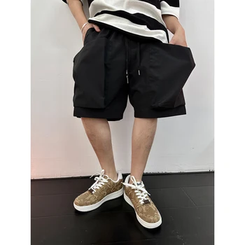 Летняя Японская уличная одежда, водонепроницаемые мешковатые шорты, мужская одежда Harajuku, Повседневные брюки-карго Оверсайз, Модные брюки в Корейском стиле хип-хоп.