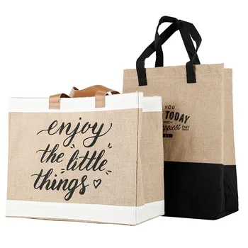 Льняная сумка для покупок большой емкости, экологичная сумка, подарочная сумка для фестиваля