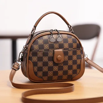 Маленькая круглая сумка Женская новая модная текстурная сумка через плечо сумка в стиле ретро Маленькая сумка