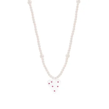 Маленький и роскошный дизайн, универсальное жемчужное ожерелье Strawberry Love, циркон, серебро 925 пробы, женский